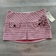 VTG Abercrombie  Fitch Size 6 Plaid Micro Mini Skirt Wool  Silk, Vintage Y2K