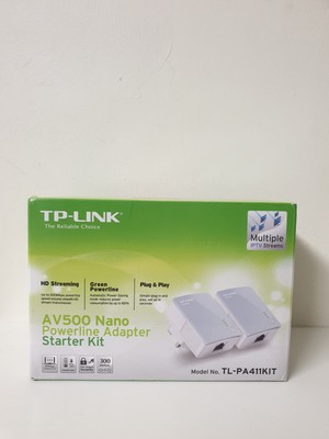 TP-LINK TL-PA411KIT AV500 Nano Powerline Adapter Starter Kit sehr guter Zustand getestet funktioniert
