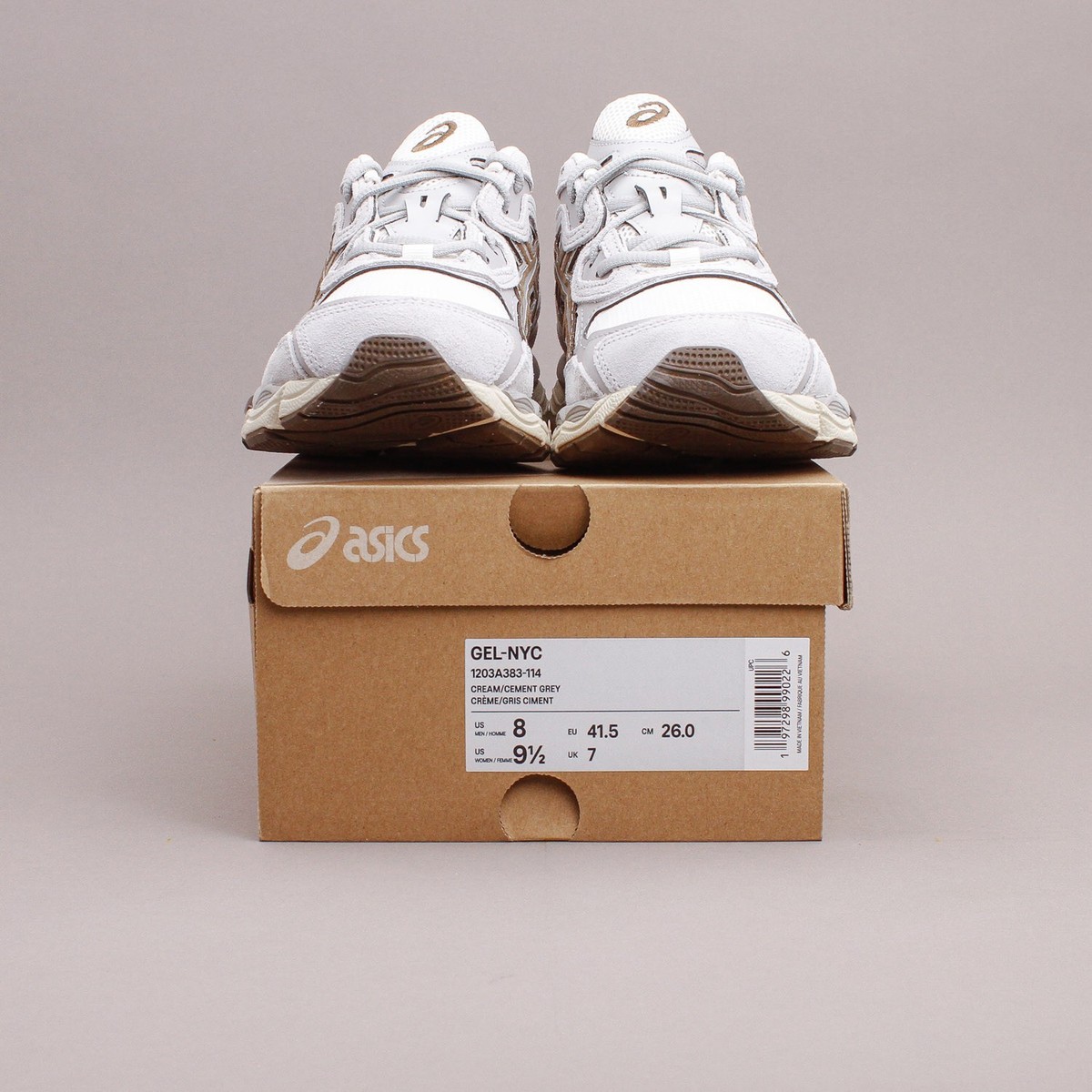 シークエンス3、クリーム Asics Sportstyle Gel-NYC Cream Cement Grey Running New Men Shoes