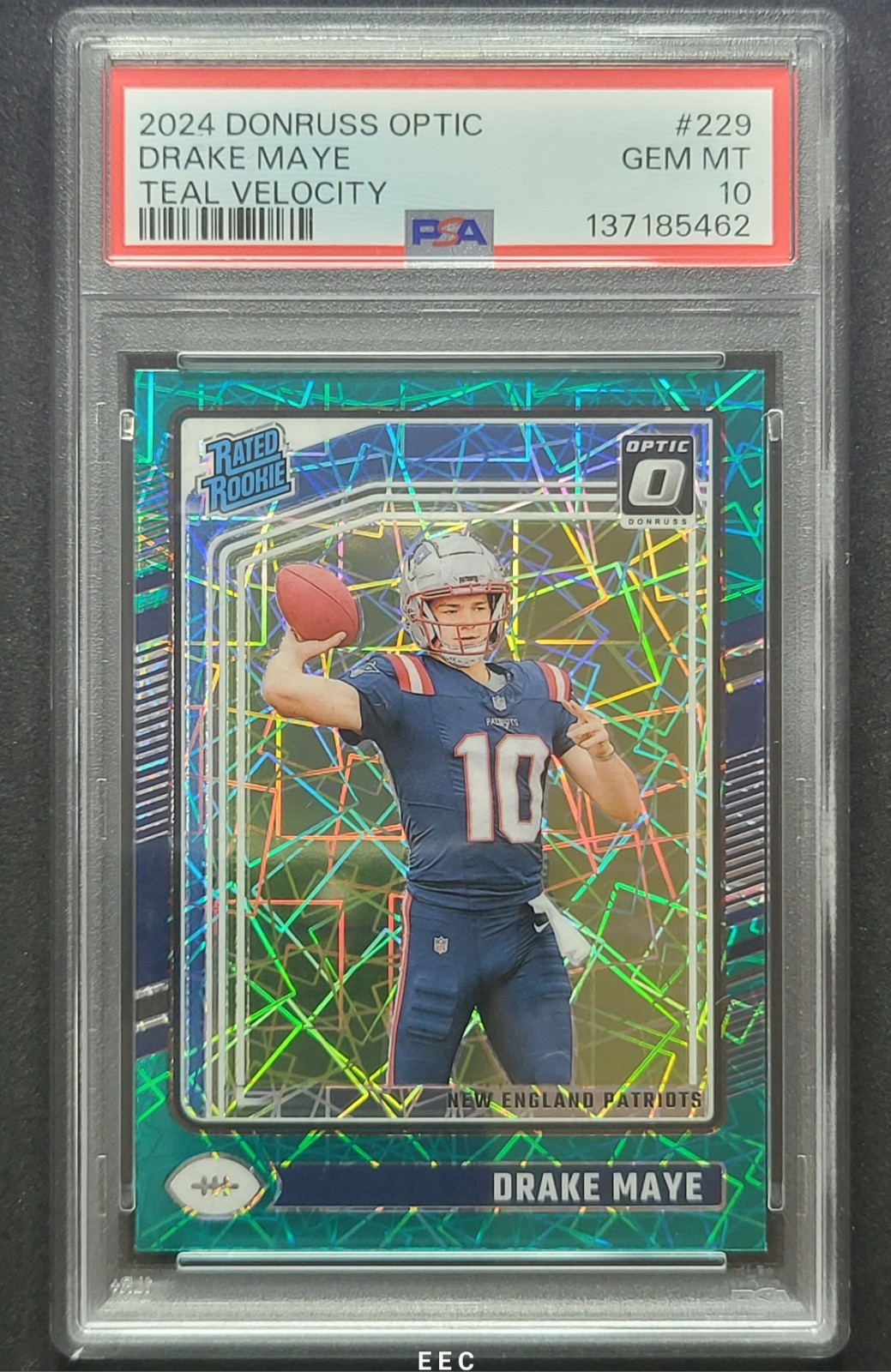 2024 PANINI DONRUSS OPTIC 229 🏈🏈 DRAKE MAYE TEAL VELOCITY GEM MT 10