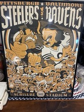 Limited Artist Proof Signed Game day Poster Titled &ldquo;Steelers VS Ravens 1/4/26