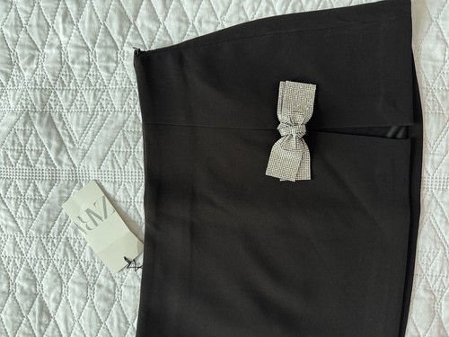 ZARA BLACK MINI SKIRT WITH BOW DETAIL SIZE M BNWT 8338/408 (60£RPR) BLOGGERS FAV - Picture 17 of 22