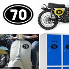 70 Number V2 Oval Vinyl Sticker, Color Black White Red Blue Navy