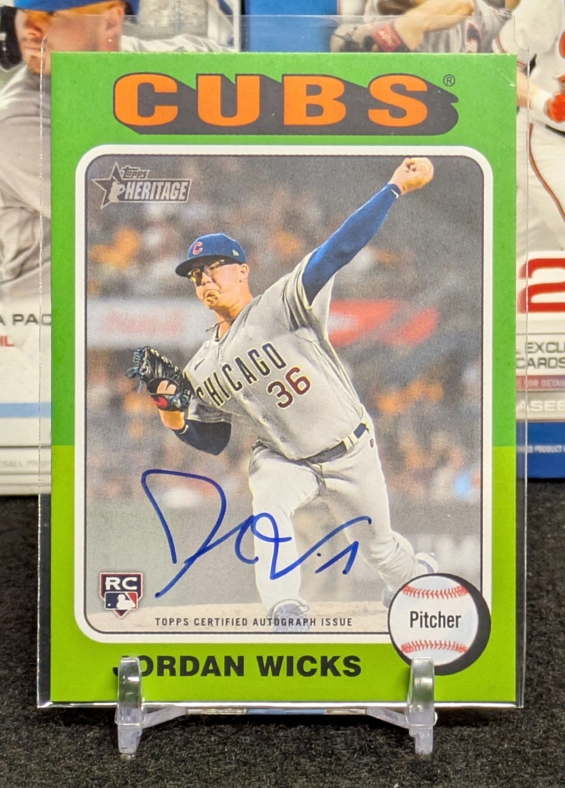 2024 Topps Heritage Jordan Wicks Real One On-Card Auto #ROA-JWI Cubs RC Rookie