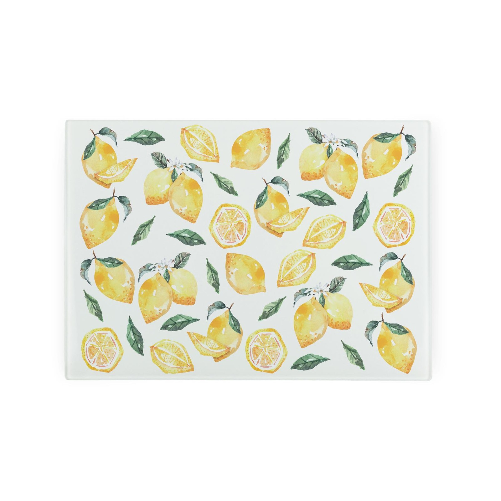 Lemons Kitchen Gifts - Yellow Fruits Print Smooth Glass Worktop Protector