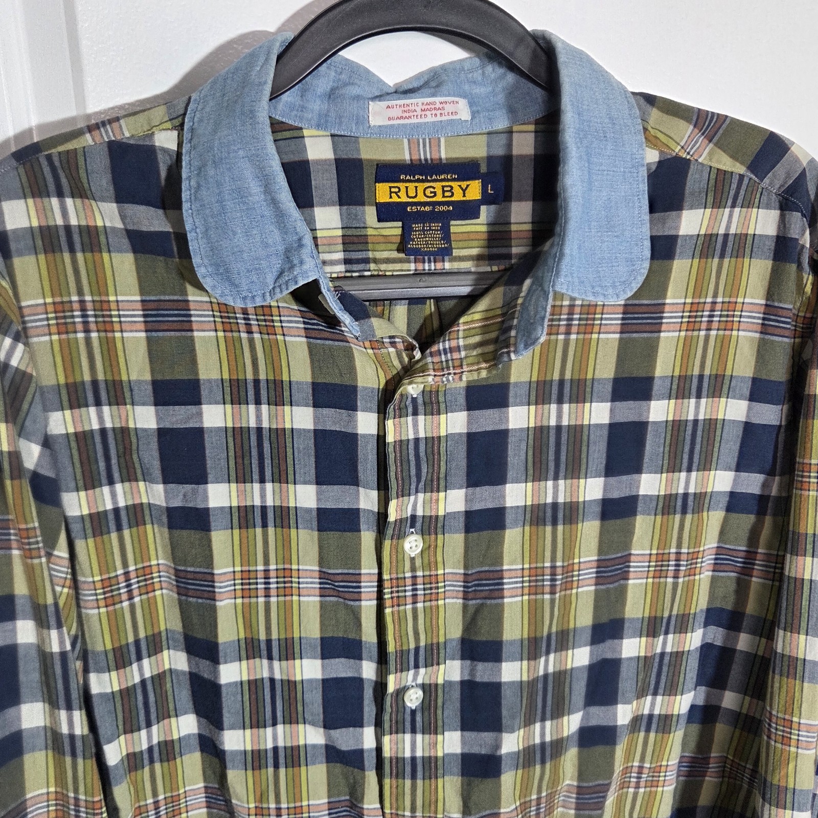 Rugby Ralph Lauren Men's Long Sleeve Shirt Striped, Size Large, Button-Down