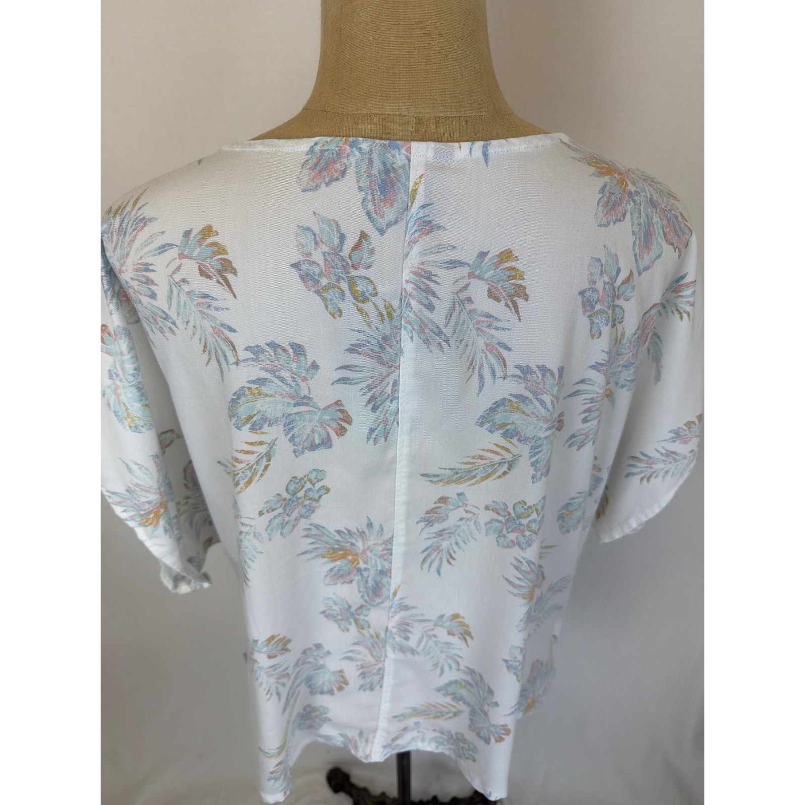 NWT Eddie Bauer White Print Tencel Kimono Top XXLarge #0527 image 7