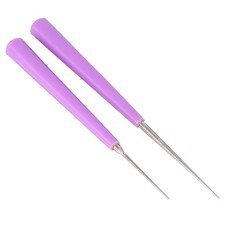 2Pcs Bead Reamer Set Violet for Craft Beads Hole Enlarging with Portable Handle