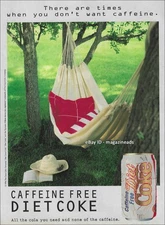 vintage Caffeine Free DIET COKE 1-Page PRINT AD 1996 ALL THE COLA YOU NEED