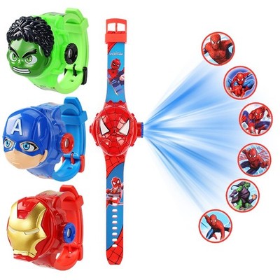 Marvel Hero Projection Watch Spiderman Hulk Captain America Kids Digital Clock T