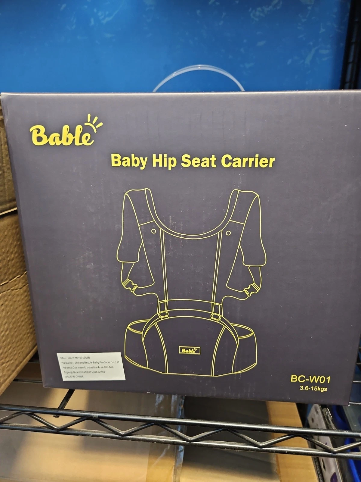 Bable Baby Hip Seat Carrier BC-W01 Gray Mesh Buckle Closure for Infant Toddler