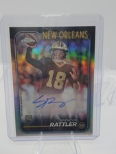 Spencer Rattler 2024 Topps Chrome Rookie Refractor Auto New Orleans Saints RC 