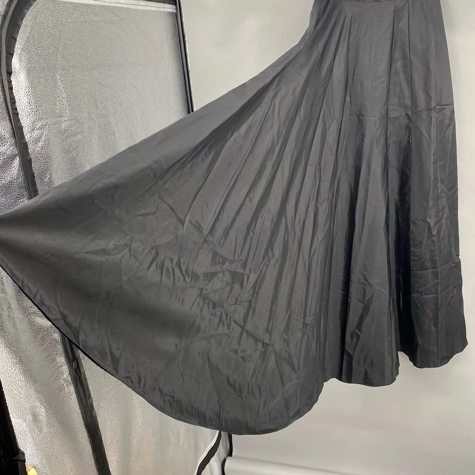 "Falda Verdadera Vintage XS Pequeña Negra Maxi Garra Gótica Victoriana 90"" Barrido Antigua" Foto 3 de 4