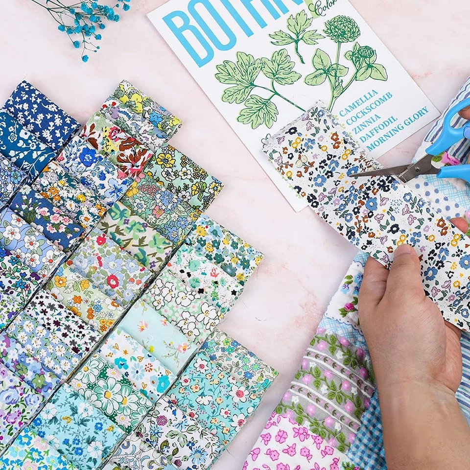 45 piezas rollos de gelatina de tela, tiras de rollo de gelatina para acolchado, patchwork artesanal co... Foto 4 de 4