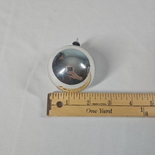 Antique Yellow Liquid Indent Glass Kaleidoscope Christmas Ornament 50's Japan - Picture 4 of 4