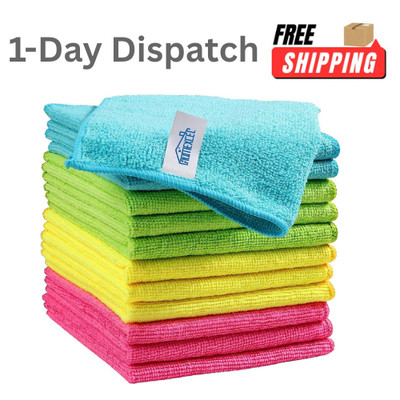 HOMEXCEL Microfiber Cleaning Cloth 12 Pack 11.5x11.5 Assorted Colors