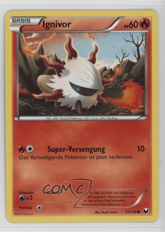 Larvesta German Pokemon Black & White Dark Explorers #21