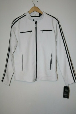 Hard Edge Bomber Jacket Faux Leather 