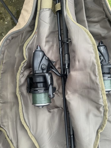 Grays gt2 50 12ft 3lb test curve rods. Shimano xtb longcast 5500 reels. And bag. - Picture 3 of 5