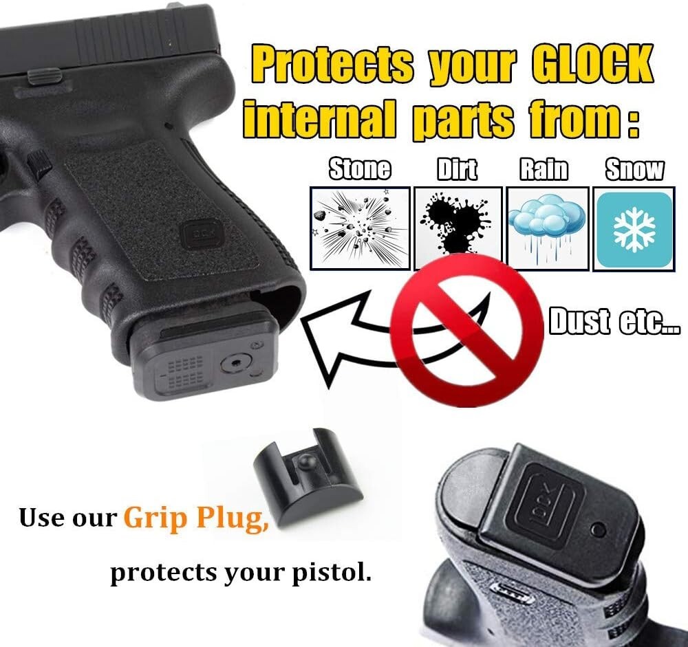 Flash Mount Grip Glock - Flush Mount Grip Insert Plug - 9mm - CF Reinforced Polymer ...