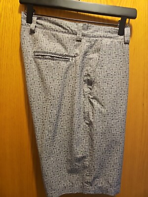 Peter Millar Performance Golf Shorts Gray Novelty Print Mens 32  Shackelford 