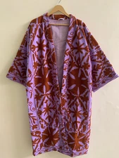 Boho Embroidered Cotton Canvas Long Kimono Summer Jacket | Floral Shrug