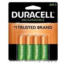 4 Duracell AA Rechargeable pre charged NiMH Batteries 2500 mAh, DX1500 