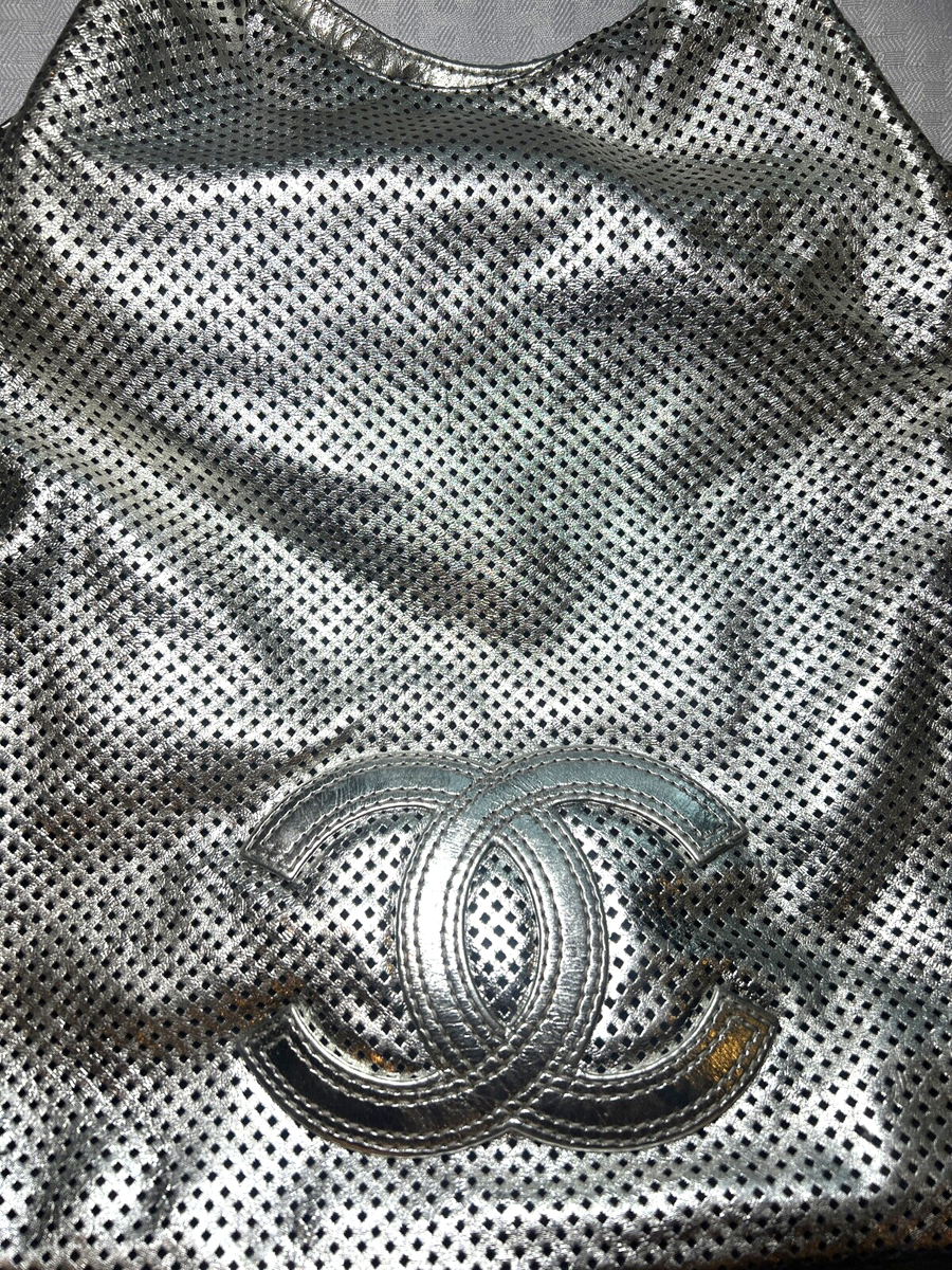 Chanel Metallic Glazed Calfskin Perforated Med Rodeo Drive