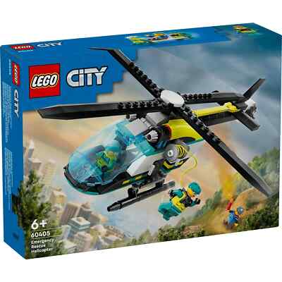 LEGO City Rescue Helicopter Toy 60405, Birthday Gift for Kids 6-9