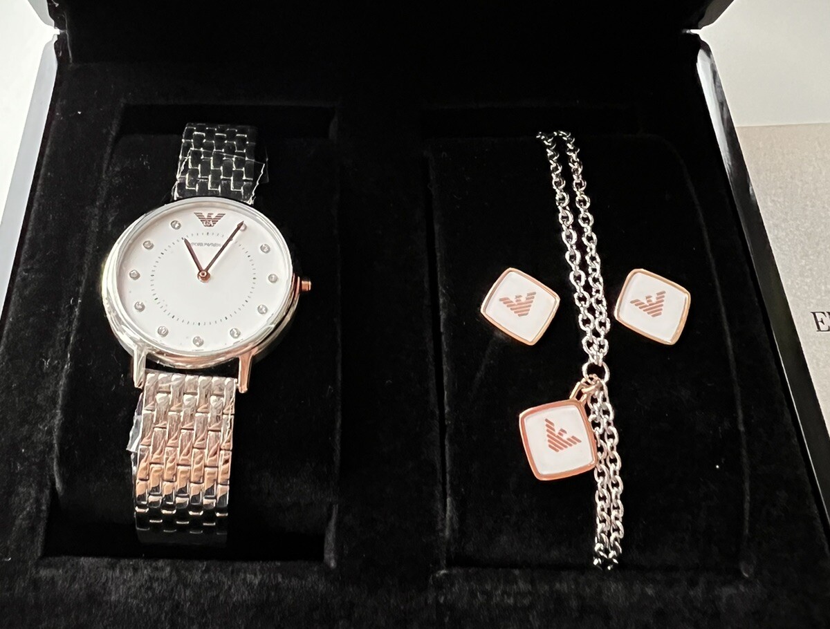 Emporio Armani AR80023 Gift Set Steel Bracelet Womens Watch