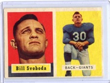 1957 TOPPS FOOTBALL #153 BILL SVOBODA, NEW YORK GIANTS, 100717