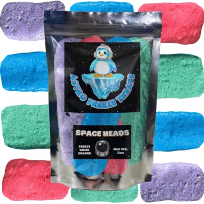 Freeze Dried Candy- Space Heads Taffy - 3oz Bag Variety Crunchy Candy- FREE SHIP