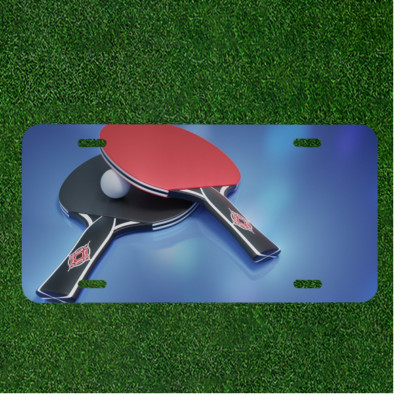 Custom Personalized License Plate Auto Tag With Ping Pong Design Add Names