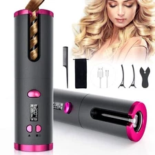 Automatic USB Cordless Cordless Hair Curler Curling Iron LCD Display Hair Style