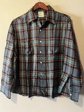 VINTAGE SEARS MILLIKEN PLAID DUAL POCKET ROCKABILLY SHIRT large