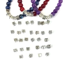 5.5mm 925 Sterling Silver Alphabet Letter Cube Charm A–Z Star Flower USA Made