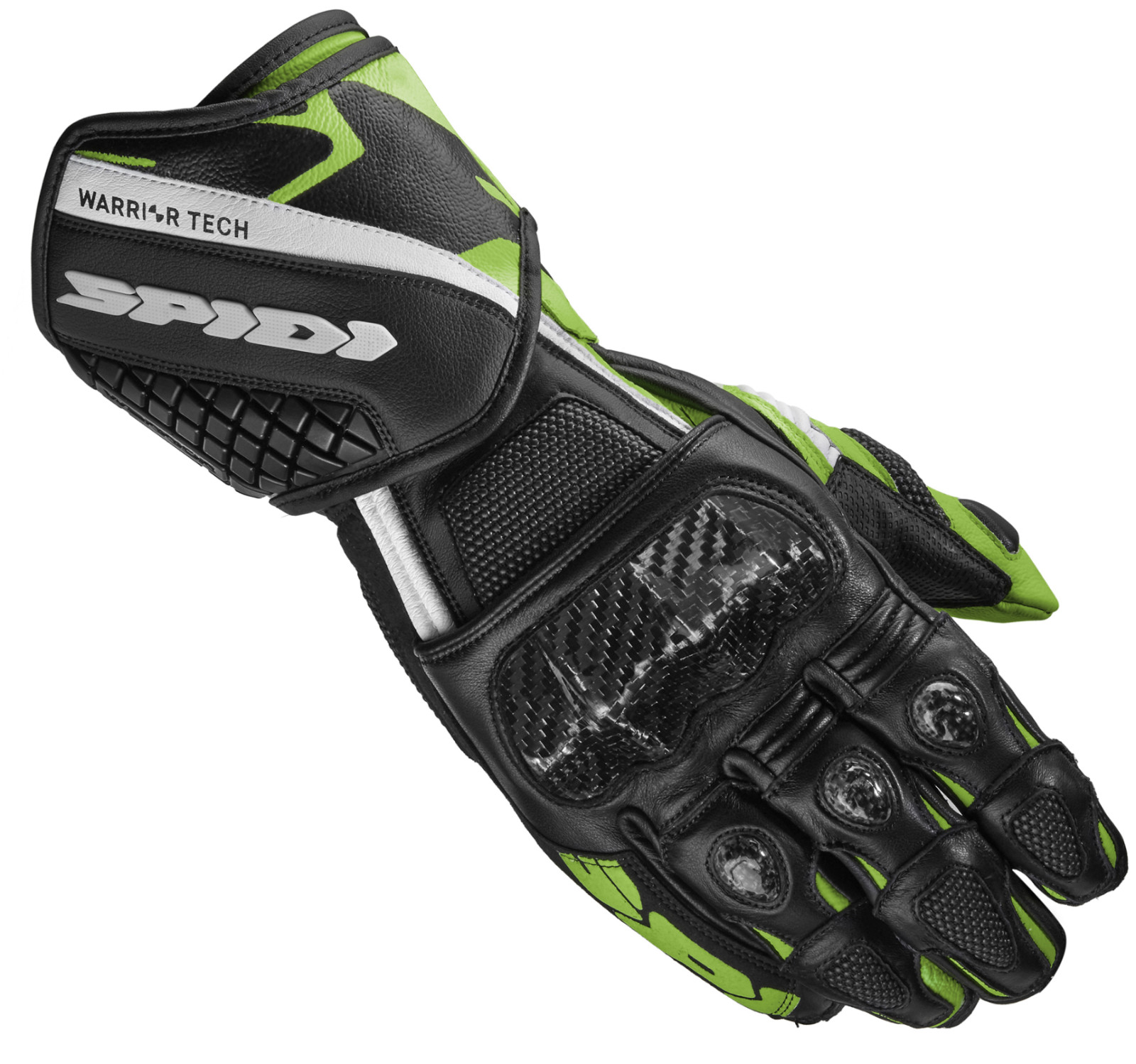 GUANTI GLOVES DA MOTO CARBO 5 NERO VERDE KAWASAKI SPIDI SIZE M