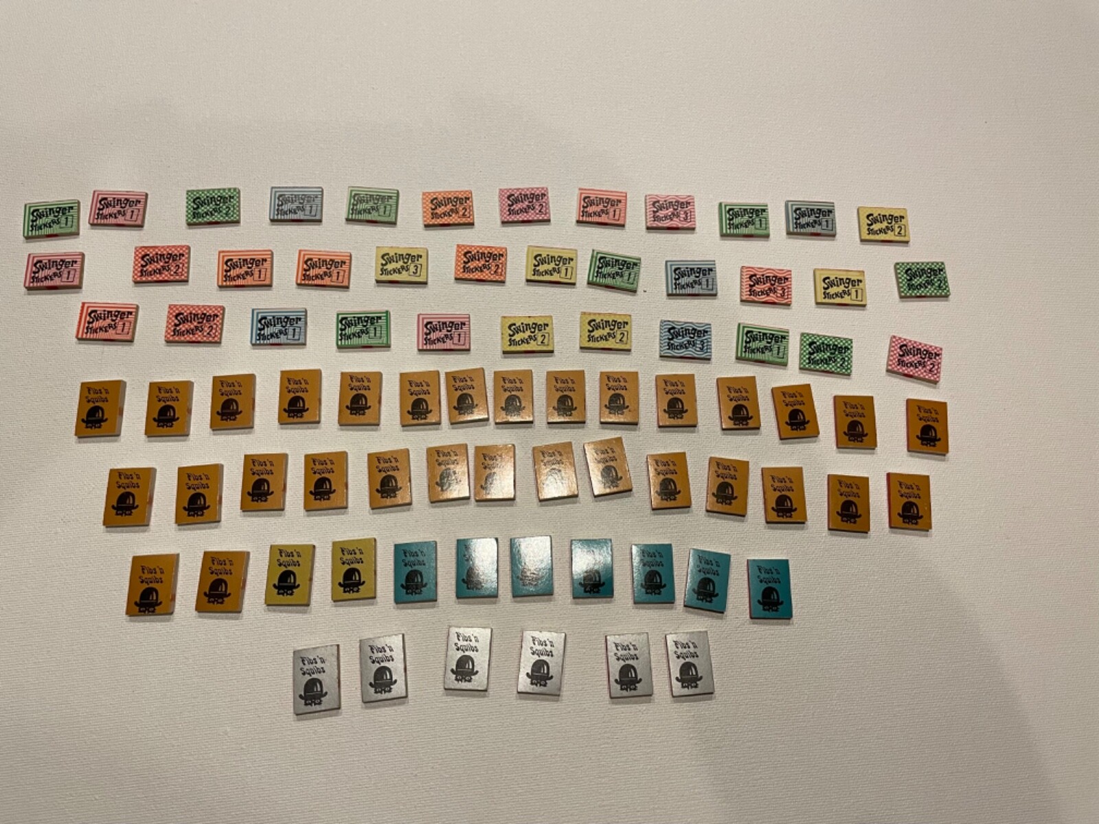 Lot of 81 VINTAGE MINI BOOKS Fibs n squibs & swinger stickers