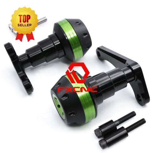 FXCNC CNC Motorcycle Frame Sliders Crash Protector Pads For ZX14R 2006-11 Green - Bild 2 von 11