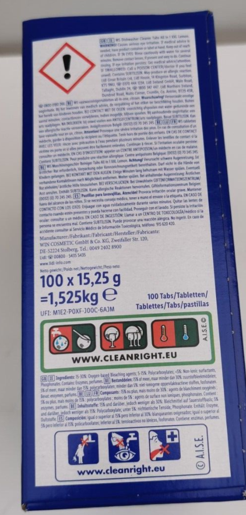 Dishwasher Tablets 100 Washes W5 All in one 3 in 1 Salt rinse aid Box