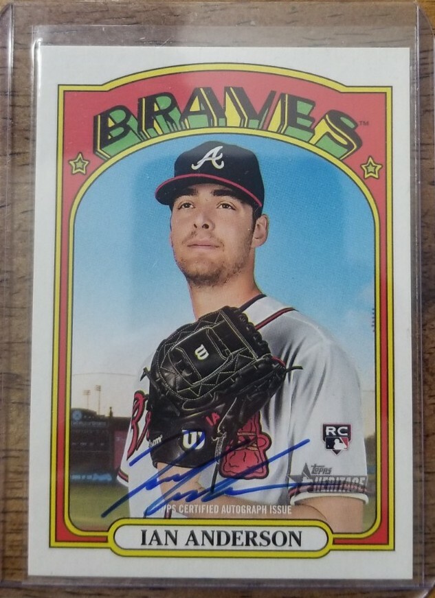 2021 Topps Heritage Ian Anderson Real One Auto Rookie Autograph Atlanta Braves