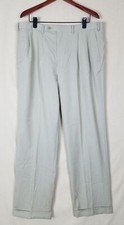 CHAPS Mens Beige POLY & RAYON Pleat Cuffed Dress Slacks Pants 38 / 32