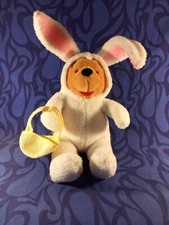 Disney Store WINNIE THE POOH BEAR AS EASTER BUNNY 14" STUFFED ANIMAL Plush Toy