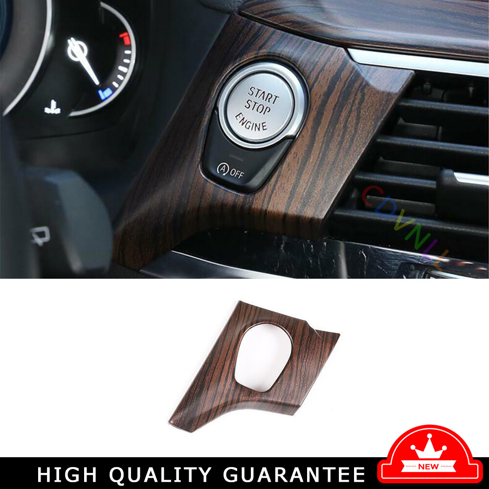 For BMW X3 G01 X4 G02 2018-22 Pine Wood Grain One-Click Startup Frame Cover Trim
