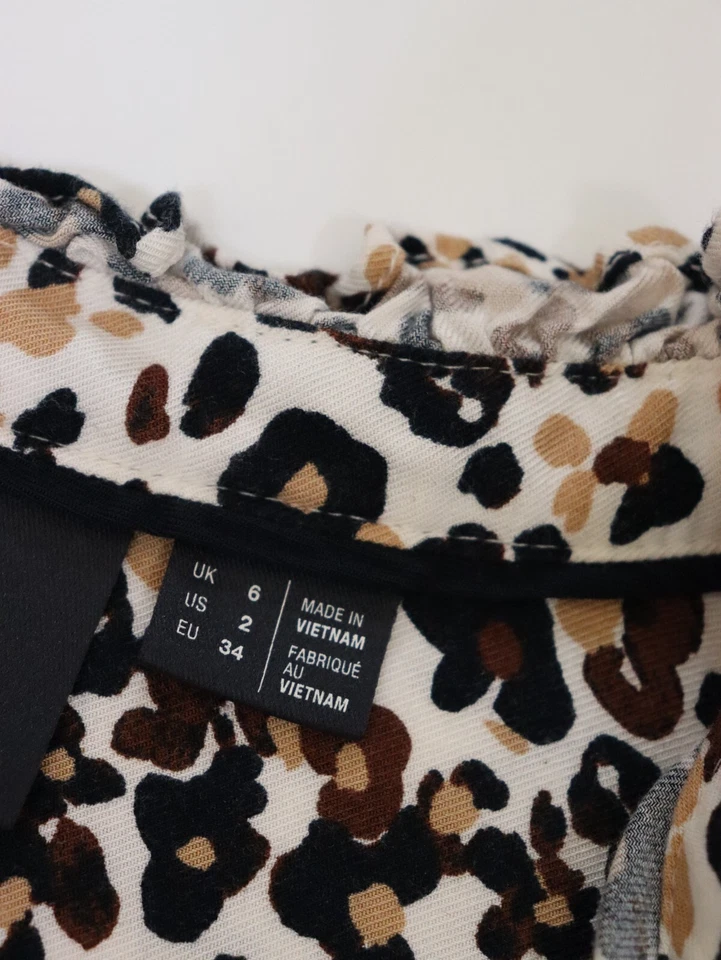 Camisa con botones Anthropologie Maeve para mujer leopardo Katia, talla 2 de EE. UU. talla 6 del Reino Unido Foto 4 de 4