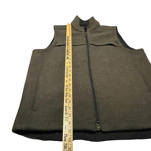 ExOfficio Vest Men M Brown Travel Jacket Ribbed Knit Wool Blend Fleece Lined - Picture 12 of 14
