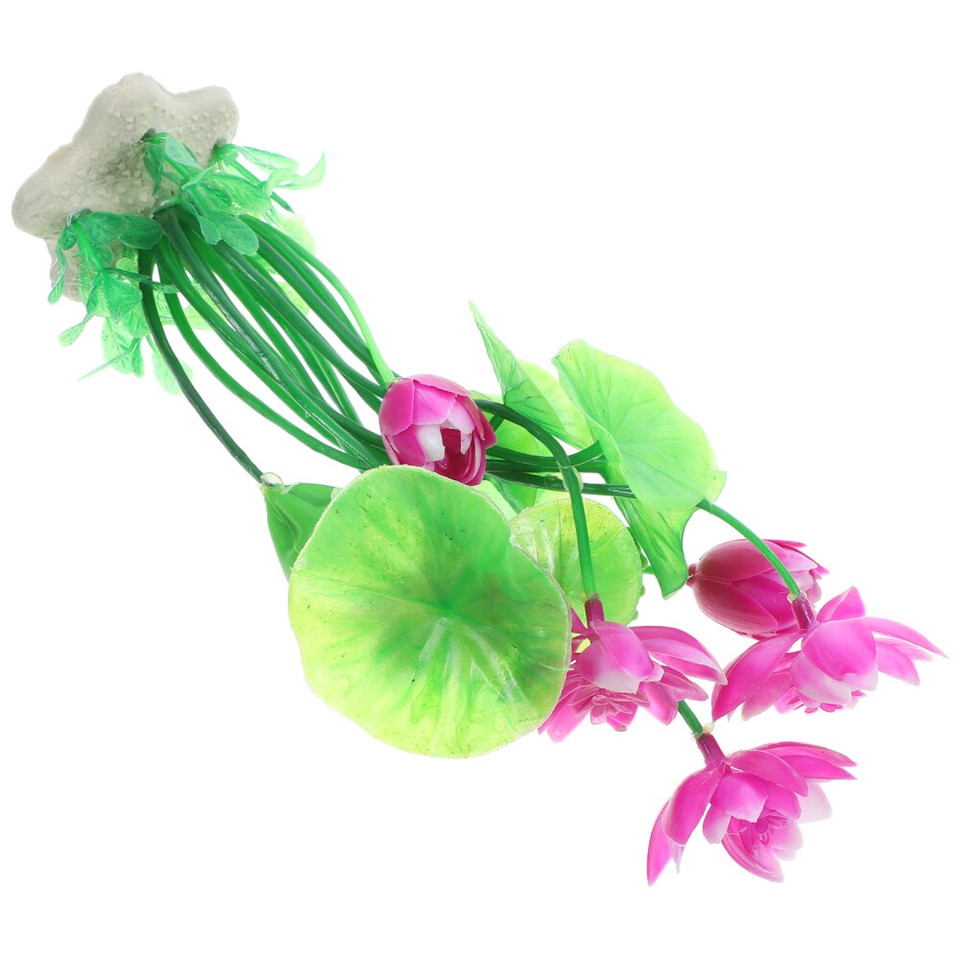 Realistic Water Lily Flowers Bettas Fish Plants Lotus Artificial eBay