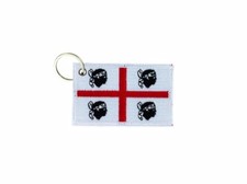 Keychain keyring embroidered patch double sided flag sardinia sardegna italy