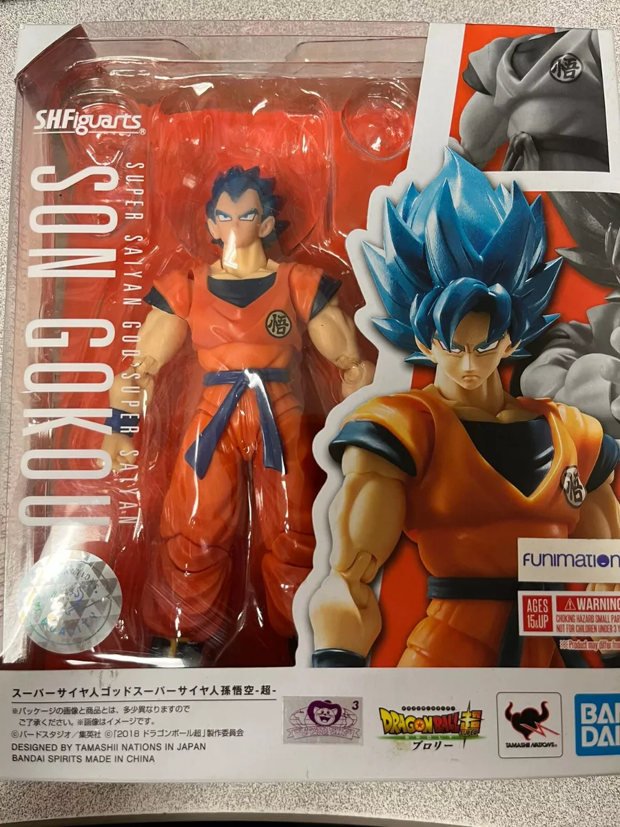  Bandai Tamashii Nations S.H. Figuarts Super Saiyan God Son Goku  Dragon Ball Super Action Figure : Toys & Games