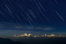 Landscape photography nature stars mountains starry Custom Gaming Mat Desk